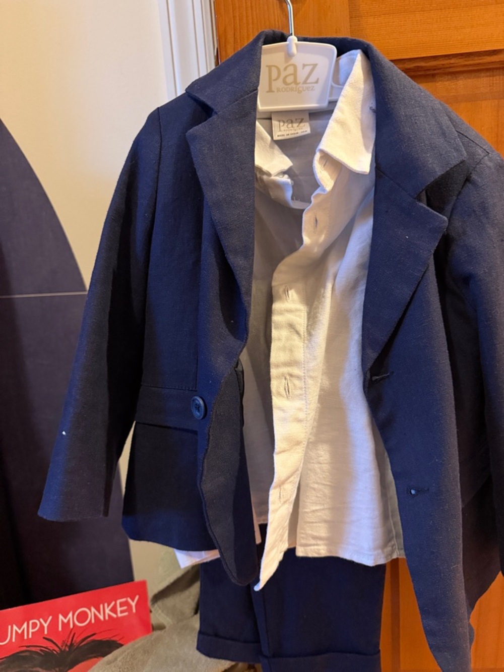 Paz Kids Navy Blue Blazer & Shirt Matching Set